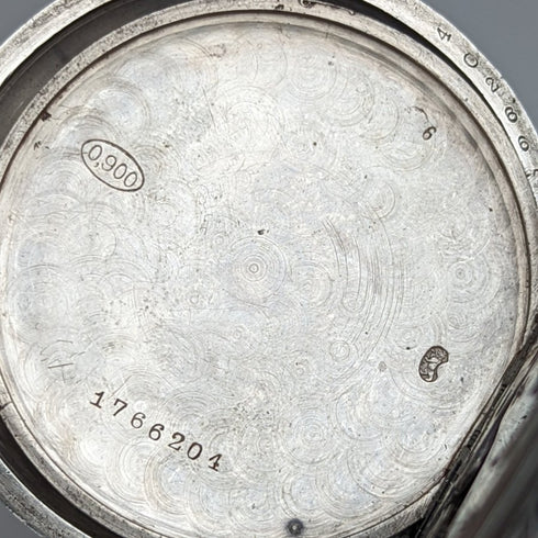 1906年左右古董浪琴懷錶銀色側開面做工精良